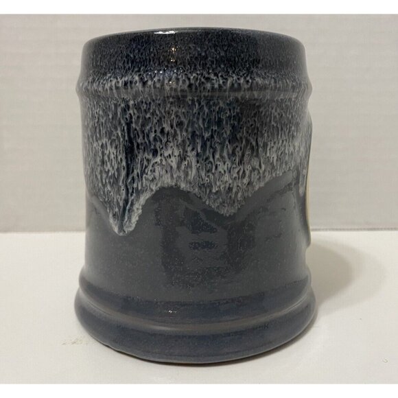 Deneen Pottery Love Your Melon Coffee Mug Cup Gray Drip Glaze Cancer Support - Picture 3 of 6